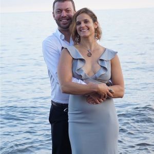 Beautiful and comfortable gray maxi dress.